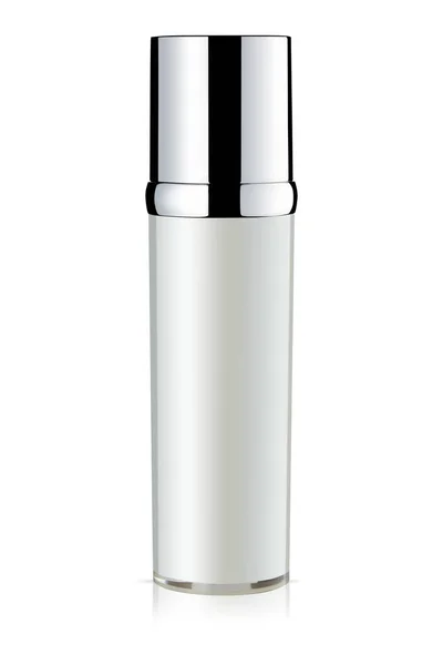 白色化妆品瓶空白化妆品泵 在白色背景上隔离的化妆品瓶 — 图库照片