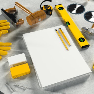 İş şablonu alay. Carpenter'ın çalışma alanı.