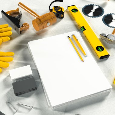 İş şablonu alay. Carpenter'ın çalışma alanı.