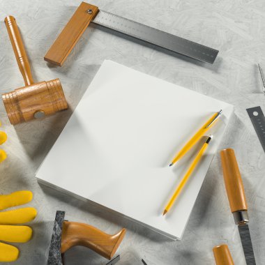 İş şablonu alay. Carpenter'ın çalışma alanı.