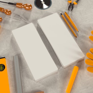 İş şablonu alay. Carpenter'ın çalışma alanı.