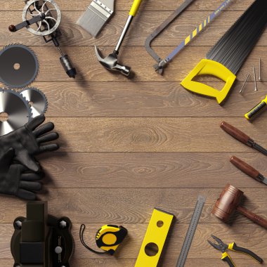 İş şablonu alay. Carpenter'ın çalışma alanı. H