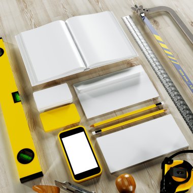 Mockup iş şablonu. Carpenter'ın çalışma alanı.