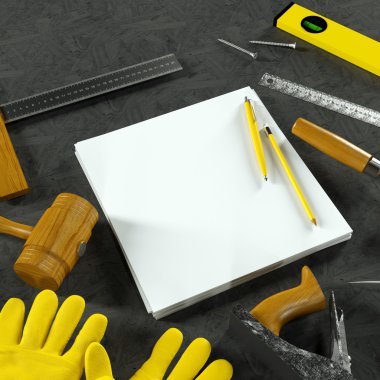 İş şablonu alay. Carpenter'ın çalışma alanı.