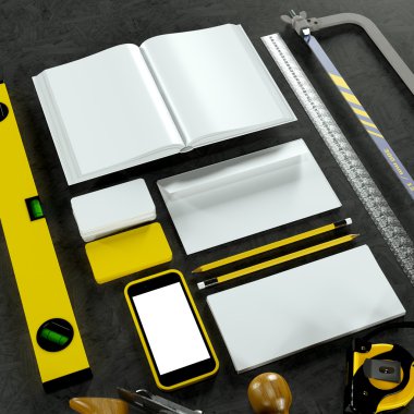Mockup iş şablonu. Carpenter'ın çalışma alanı.