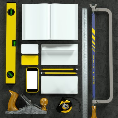 Mockup iş şablonu. Carpenter'ın çalışma alanı.