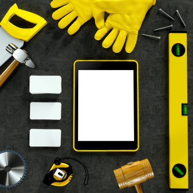 Mockup iş şablonu. Carpenter'ın çalışma alanı.