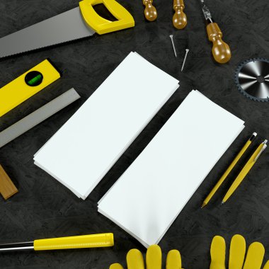 Mockup iş şablonu. Carpenter'ın çalışma alanı.