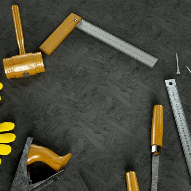 Mockup iş şablonu. Carpenter'ın çalışma alanı.