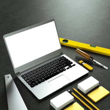 Mockup iş şablonu. Carpenter'ın çalışma alanı.