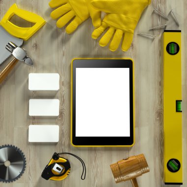 Mockup iş şablonu. Carpenter'ın çalışma alanı.