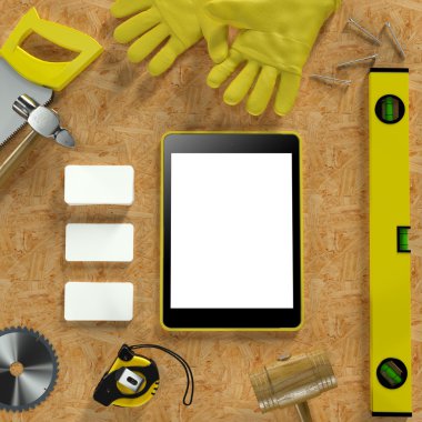 Mockup iş şablonu. Carpenter'ın çalışma alanı.