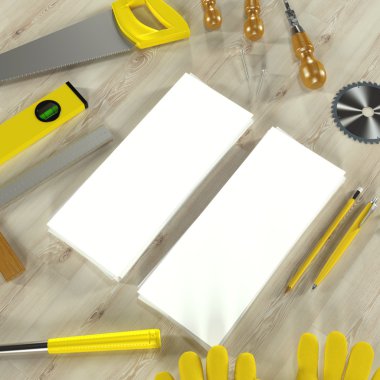 Mockup iş şablonu. Carpenter'ın çalışma alanı.