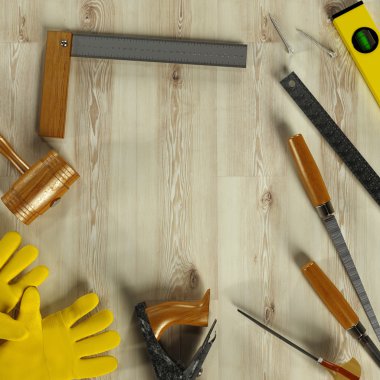 Mockup iş şablonu. Carpenter'ın çalışma alanı.