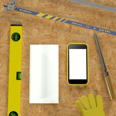 Mockup iş şablonu. Carpenter'ın çalışma alanı.