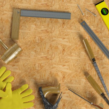 Mockup iş şablonu. Carpenter'ın çalışma alanı.