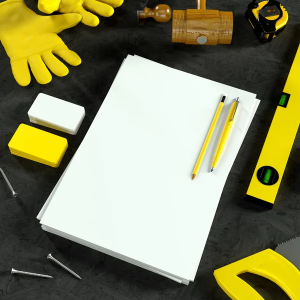 İş şablonu alay. Carpenter'ın çalışma alanı.