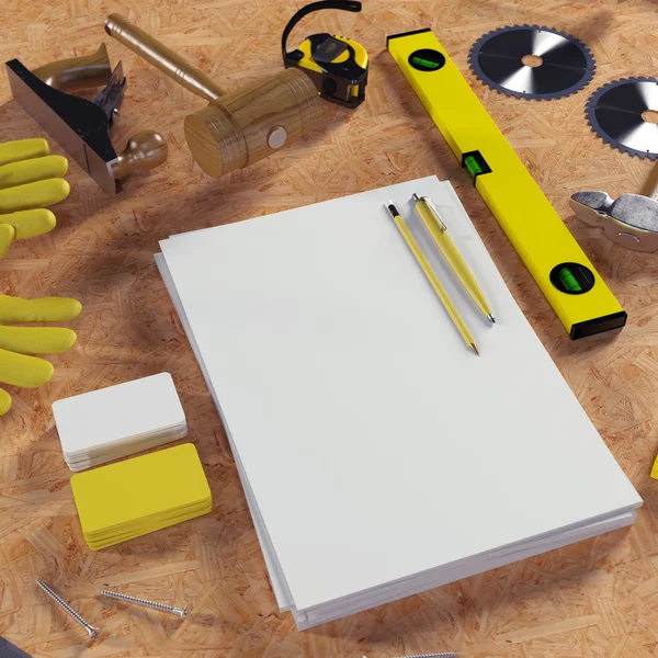 Mockup iş şablonu. Carpenter'ın çalışma alanı.