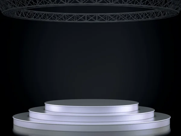 Illuminated empty stage podium for award ceremony — Stock Photo, Image