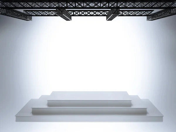 Illuminated empty stage podium for award ceremony — Stock Photo, Image