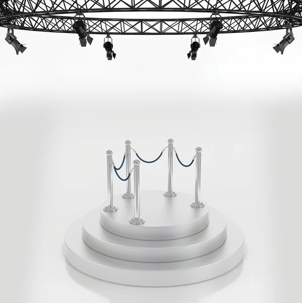 Illuminated empty stage podium for award ceremony — Stock Photo, Image