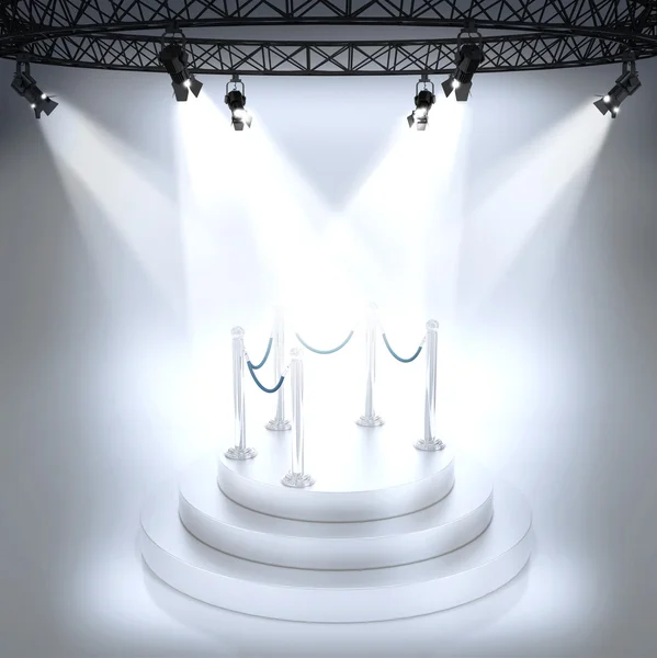 Osvětlené prázdném jevišti pódium pro slavnostní — Stock fotografie