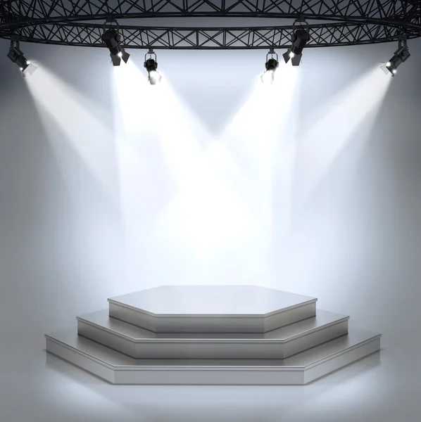 Освітлений порожній сценічний подіум для церемонії нагородження — стокове фото