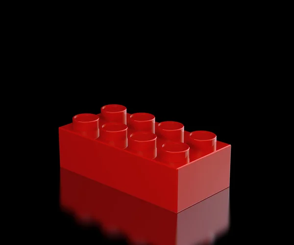 Detail eines Kinderdesigners. Roter Block — Stockfoto