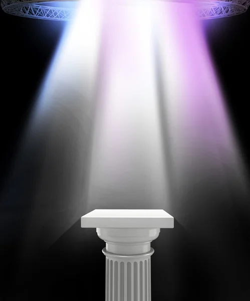 Podios iluminados de escenario vacíos para la ceremonia de entrega de premios . — Foto de Stock