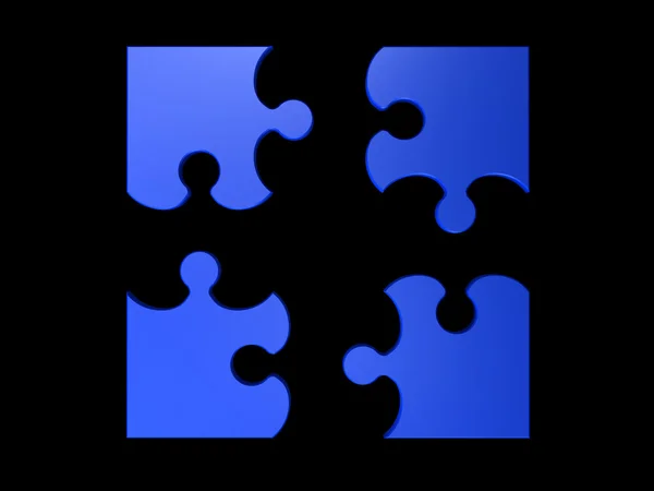 Teamwork. Puzzle — Stock Photo, Image