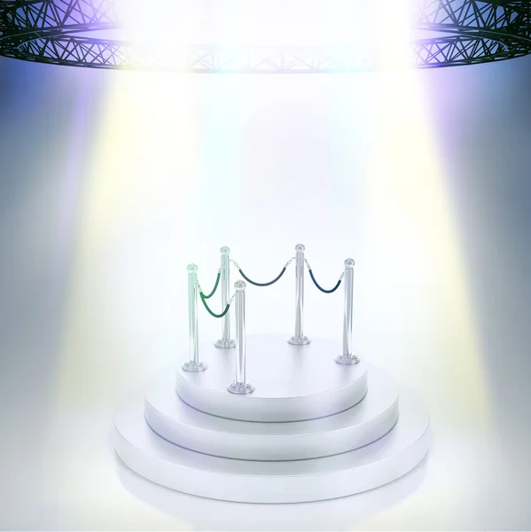 Illuminated empty stage podium for award ceremony — Stock Photo, Image