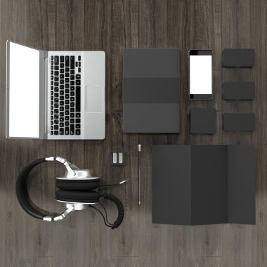 Mockup iş şablonu. Yüksek çözünürlük.