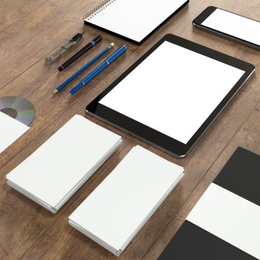 Mockup iş şablonu. Yüksek çözünürlük.