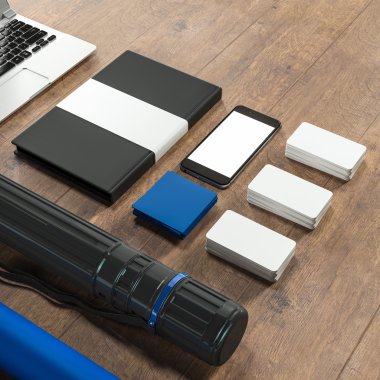 Mockup iş şablonu. Yüksek çözünürlük.