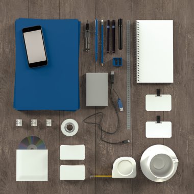 Mockup iş şablonu. Yüksek çözünürlük.