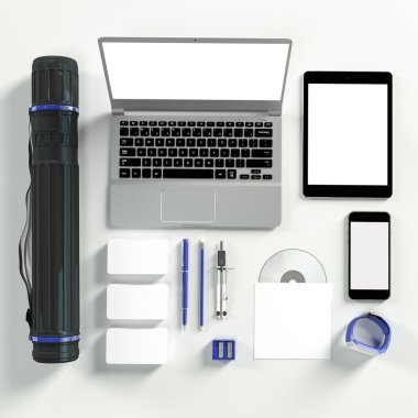 Mockup iş şablonu. Yüksek çözünürlük.