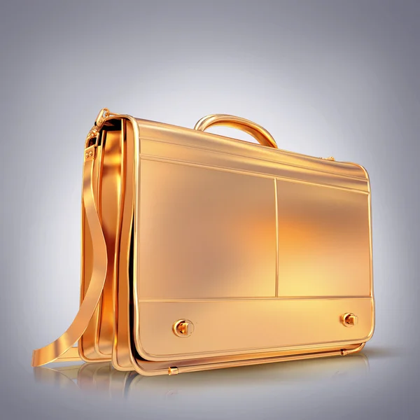 Beautiful golden briefcase representing business on black background Stock Photo by ©SectoR_2010