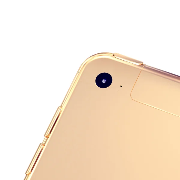 Telefono dorato su sfondo bianco — Foto Stock