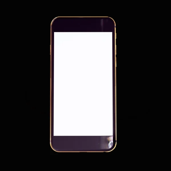 Golden phone on a black  background — Stock Photo, Image
