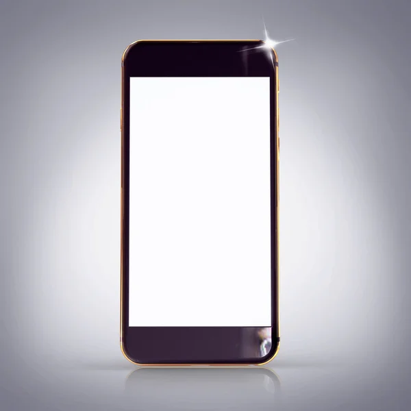 Golden phone on a grey  background — Stock Photo, Image