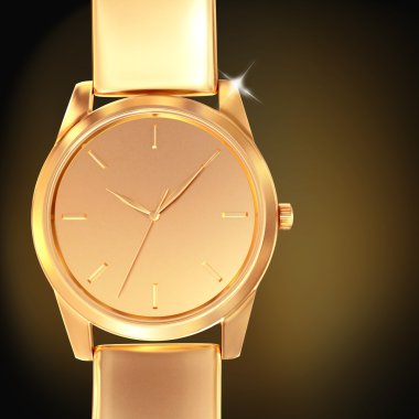 Siyah bir zemin üzerine altın izle