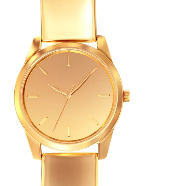 Zlaté hodinky izolovaných na bílém pozadí — Stock fotografie