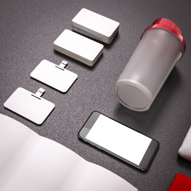 Mockup fitness öğeleri. Vücut geliştirme.