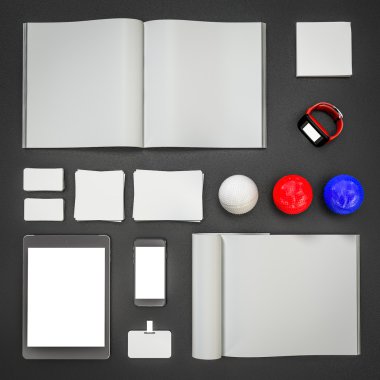 Mockup fitness öğeleri. 