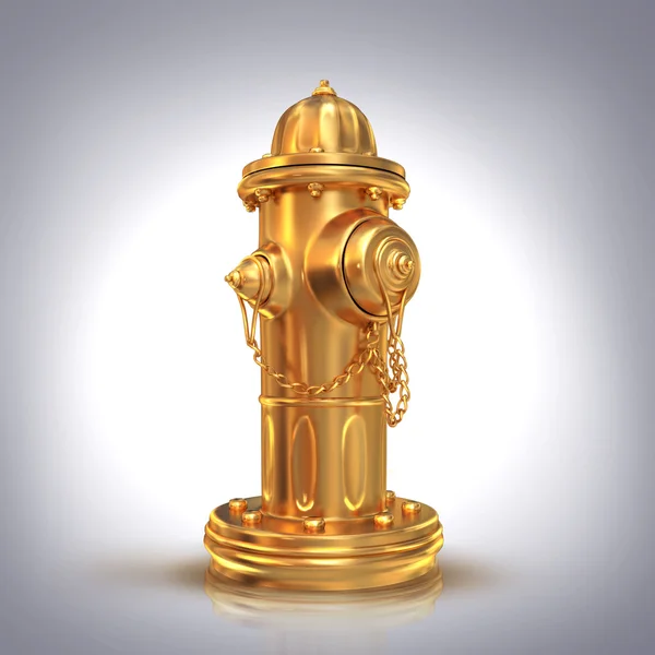 Fire hydrant na szarym tle. — Zdjęcie stockowe