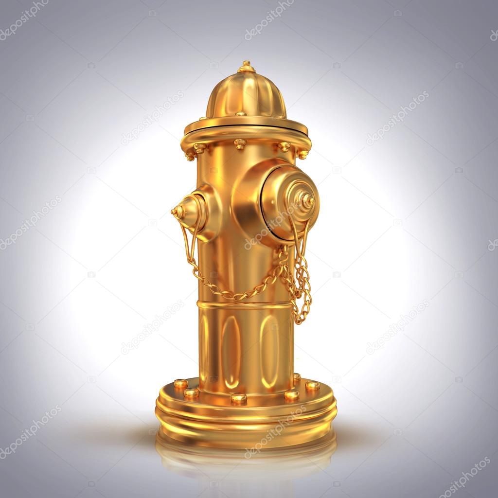 Fire hydrant on grey  background. 