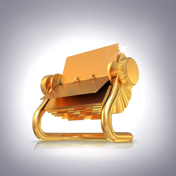 Golden card holder on grey background. — Stock Photo, Image