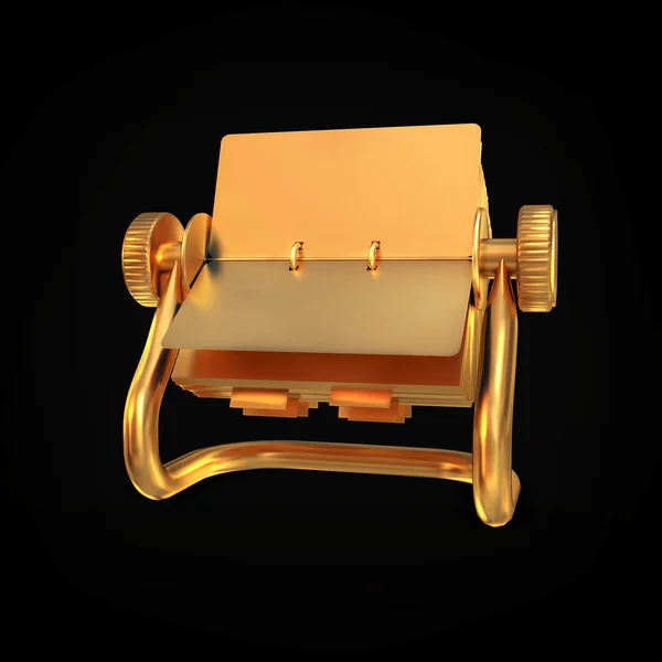 Golden card holder on black background. — Stock Photo, Image