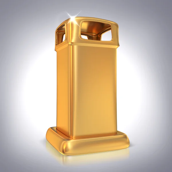 Golden mailbox  on grey  background. — Stock Photo, Image