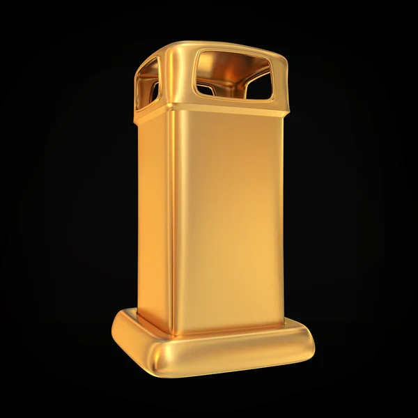 Golden mailbox  on black  background. — Stock Photo, Image